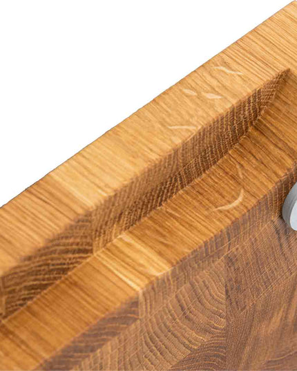 NXT Board Cutting Board Oak End Grain with Handle Grooves, 52.5 x 35 x 5.5 cm – Detail View