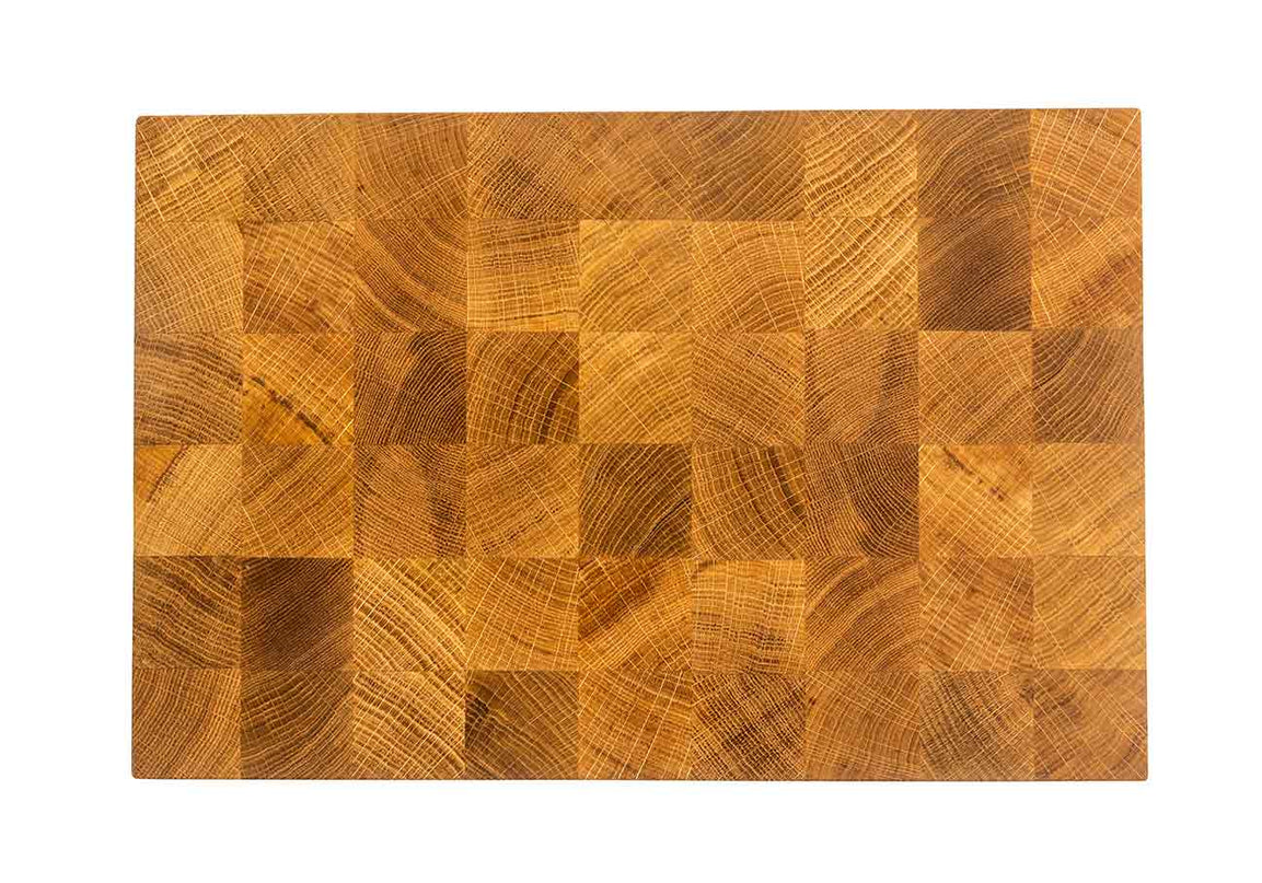 NXT Board Cutting Board Oak End Grain with Handle Grooves, 52.5 x 35 x 5.5 cm – Front View